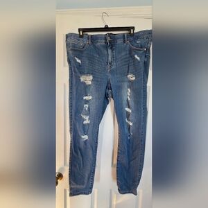 Torrid Distressed Straight Leg Blue Jeans
